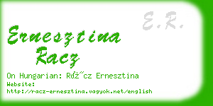 ernesztina racz business card